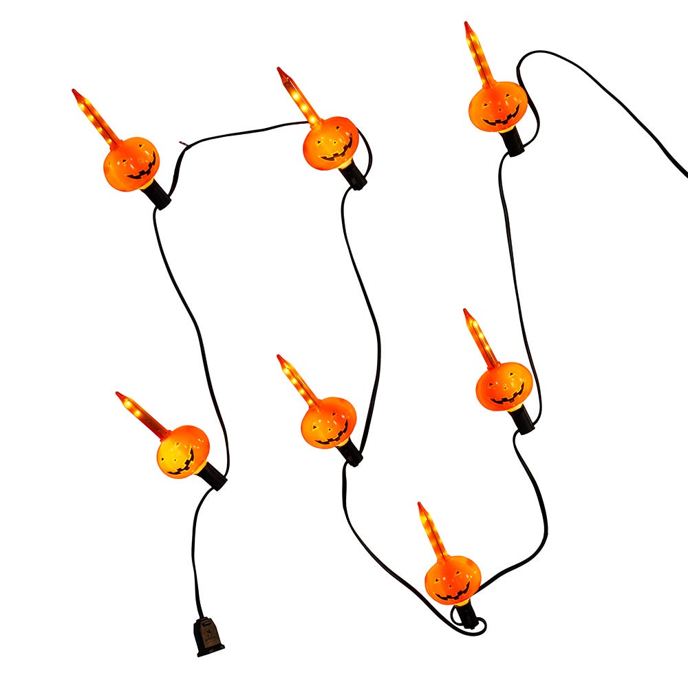 Kurt Adler UL 7-Light LED Pumpkin Streaming String Light Set KS-HW1932